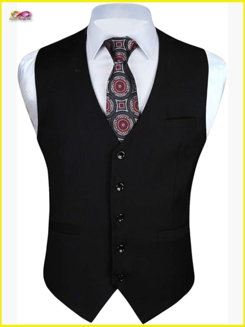 Classic Fit Men's Suit Vest Formal Business Waistcoat Lightweight Cotton Blend